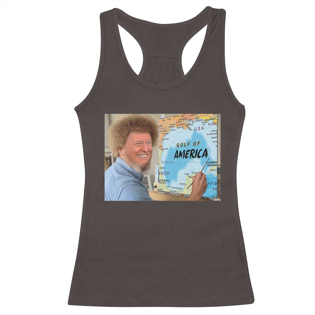 Funny America's Gulf Mexico Racerback Tank Top Presdent Trump TS10 Dark Chocolate Print Your Wear