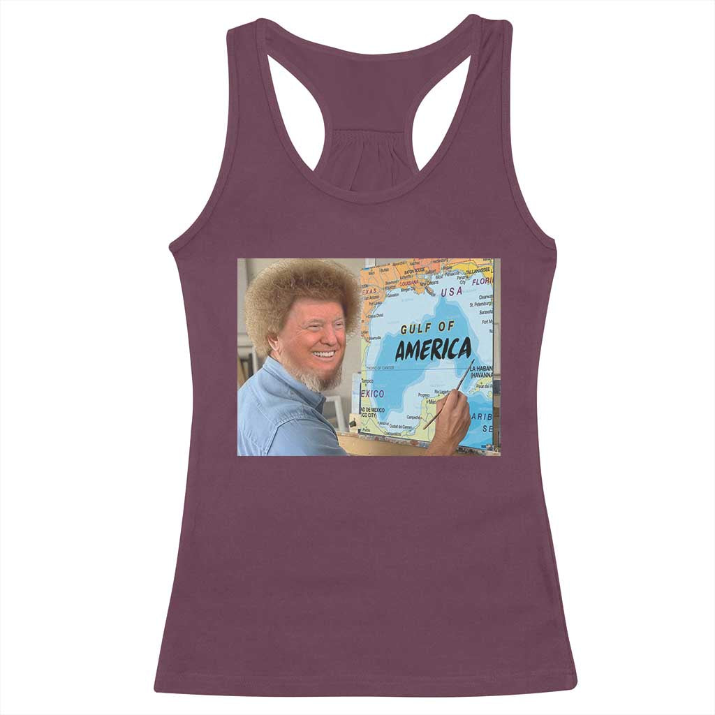 Funny America's Gulf Mexico Racerback Tank Top Presdent Trump TS10 Maroon Print Your Wear