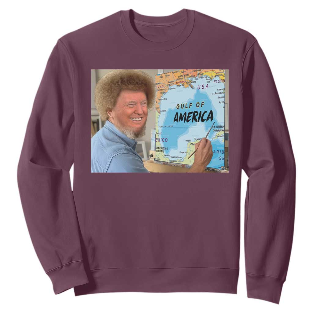 Funny America's Gulf Mexico Sweatshirt Presdent Trump TS10 Maroon Print Your Wear