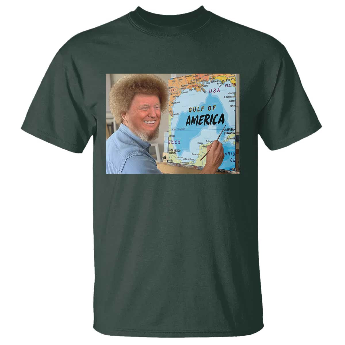 Funny America's Gulf Mexico T Shirt Presdent Trump TS10 Dark Forest Green Print Your Wear