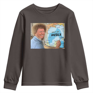 Funny America's Gulf Mexico Youth Sweatshirt Presdent Trump TS10 Dark Chocolate Print Your Wear