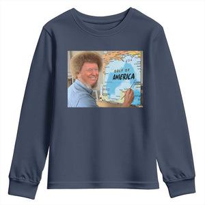 Funny America's Gulf Mexico Youth Sweatshirt Presdent Trump TS10 Navy Print Your Wear