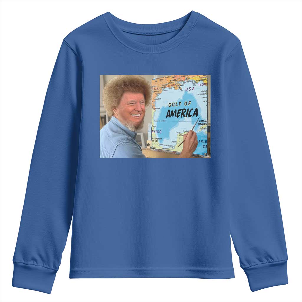 Funny America's Gulf Mexico Youth Sweatshirt Presdent Trump TS10 Royal Blue Print Your Wear