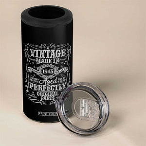 80th Birthday Gift 4 in 1 Can Cooler Tumbler Vintage Born 1945 Turning 80 Year Old TS10 Print Your Wear