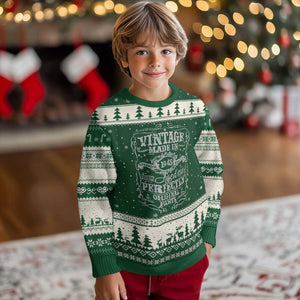 80th Birthday Gift Ugly Christmas Sweater Vintage Born 1945 Turning 80 Year Old TS10 Forest Green Beige Print Your Wear