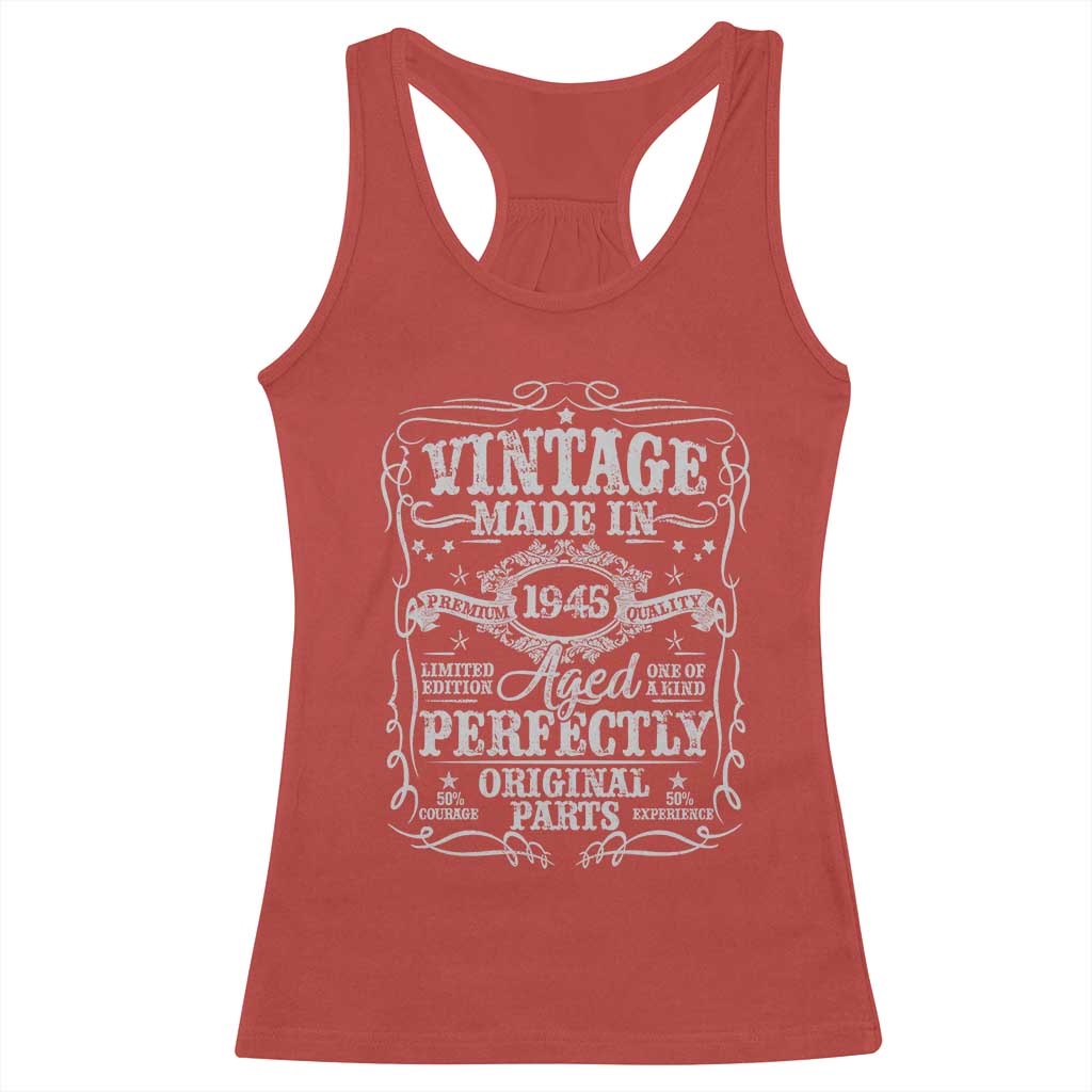 80th Birthday Gift Racerback Tank Top Vintage Born 1945 Turning 80 Year Old TS10 Red Print Your Wear