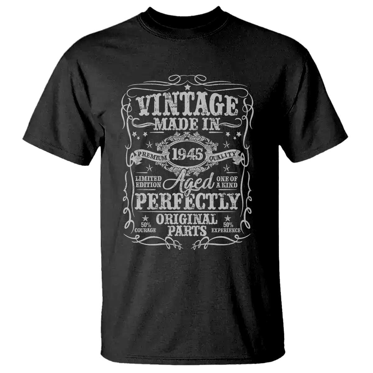 80th Birthday Gift T Shirt Vintage Born 1945 Turning 80 Year Old TS10 Black Print Your Wear