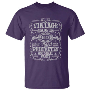 80th Birthday Gift T Shirt Vintage Born 1945 Turning 80 Year Old TS10 Purple Print Your Wear