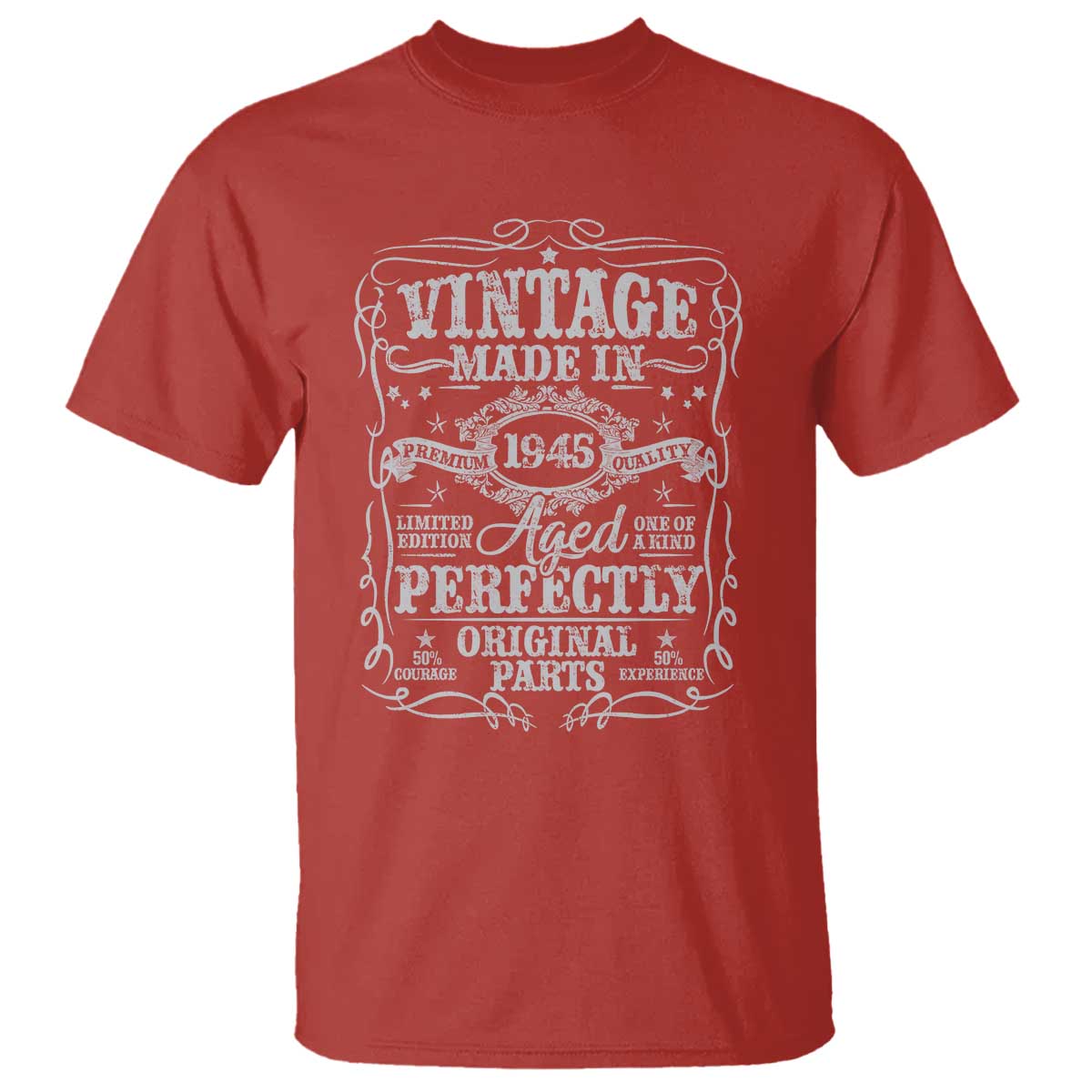 80th Birthday Gift T Shirt Vintage Born 1945 Turning 80 Year Old TS10 Red Print Your Wear