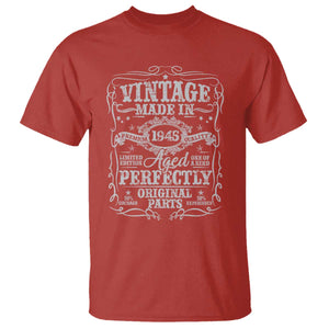 80th Birthday Gift T Shirt Vintage Born 1945 Turning 80 Year Old TS10 Red Print Your Wear