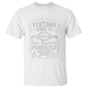 80th Birthday Gift T Shirt Vintage Born 1945 Turning 80 Year Old TS10 White Print Your Wear