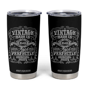 80th Birthday Gift Tumbler Cup Vintage Born 1945 Turning 80 Year Old TS10 Black Print Your Wear