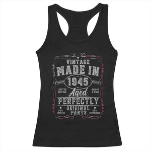 Vintage 1945 Racerback Tank Top Aged Perfectly 80th Birthday Gift American Flag TS10 Black Print Your Wear