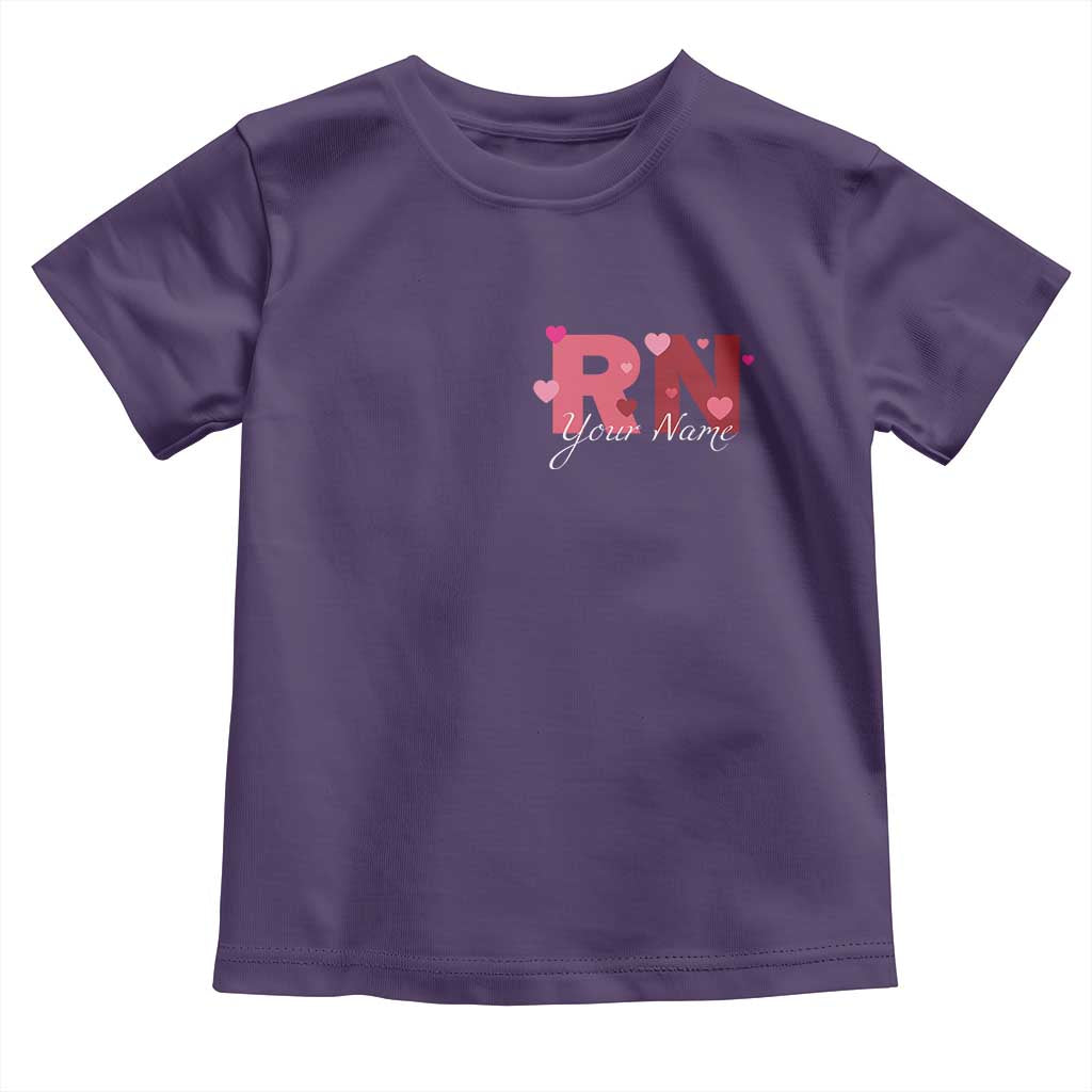 Personalized Registered Nurse Toddler T Shirt Custom Name Cute Nurse Gift Valentines Day Heart TS10 Purple Print Your Wear
