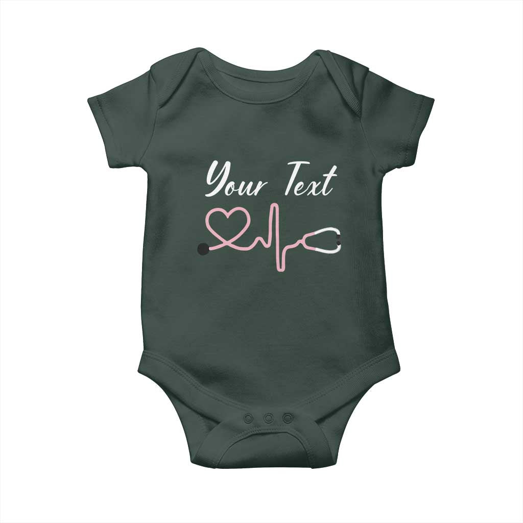 Personalized Nurse Baby Onesie Custom Name Nurse Gift Heartbeat Valentines Day Heart TS10 Print Your Wear