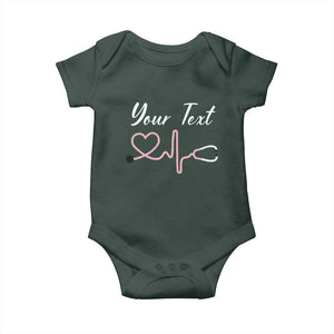 Personalized Nurse Baby Onesie Custom Name Nurse Gift Heartbeat Valentines Day Heart TS10 Print Your Wear