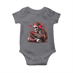 Valentine Skeleton Gamer Baby Onesie Video Gaming Kids Boys TS10 Charcoal Print Your Wear