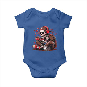 Valentine Skeleton Gamer Baby Onesie Video Gaming Kids Boys TS10 Royal Blue Print Your Wear