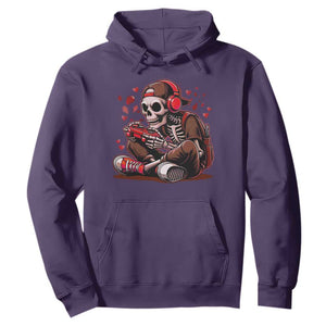 Valentine Skeleton Gamer Hoodie Video Gaming Kids Boys TS10 Purple Print Your Wear