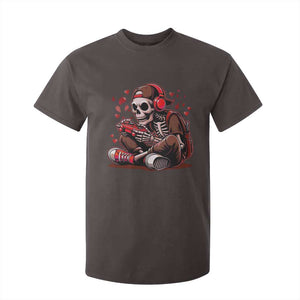 Valentine Skeleton Gamer T Shirt For Kid Video Gaming Kids Boys TS10 Dark Chocolate Print Your Wear