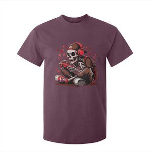 Valentine Skeleton Gamer T Shirt For Kid Video Gaming Kids Boys TS10 Maroon Print Your Wear