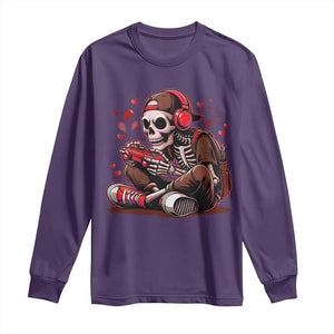 Valentine Skeleton Gamer Long Sleeve Shirt Video Gaming Kids Boys TS10 Purple Print Your Wear