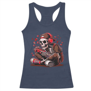 Valentine Skeleton Gamer Racerback Tank Top Video Gaming Kids Boys TS10 Navy Print Your Wear
