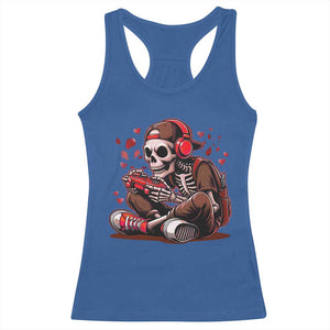 Valentine Skeleton Gamer Racerback Tank Top Video Gaming Kids Boys TS10 Royal Blue Print Your Wear