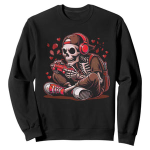 Valentine Skeleton Gamer Sweatshirt Video Gaming Kids Boys TS10 Black Print Your Wear