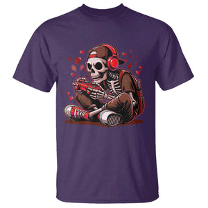Valentine Skeleton Gamer T Shirt Video Gaming Kids Boys TS10 Purple Print Your Wear