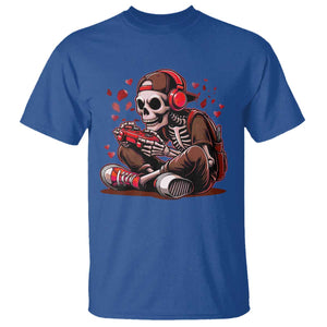 Valentine Skeleton Gamer T Shirt Video Gaming Kids Boys TS10 Royal Blue Print Your Wear