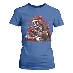 Valentine Skeleton Gamer T Shirt For Women Video Gaming Kids Boys TS10 Royal Blue Print Your Wear
