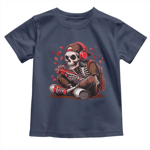 Valentine Skeleton Gamer Toddler T Shirt Video Gaming Kids Boys TS10 Navy Print Your Wear
