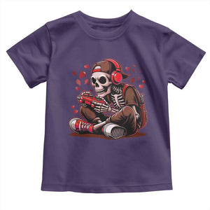 Valentine Skeleton Gamer Toddler T Shirt Video Gaming Kids Boys TS10 Purple Print Your Wear