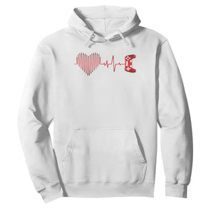 Valentine Gamer Hoodie Heartbeat Video Games Gaming Boys TS10 White Print Your Wear
