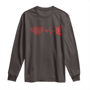 Valentine Gamer Long Sleeve Shirt Heartbeat Video Games Gaming Boys TS10 Dark Chocolate Print Your Wear