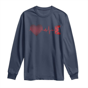 Valentine Gamer Long Sleeve Shirt Heartbeat Video Games Gaming Boys TS10 Navy Print Your Wear