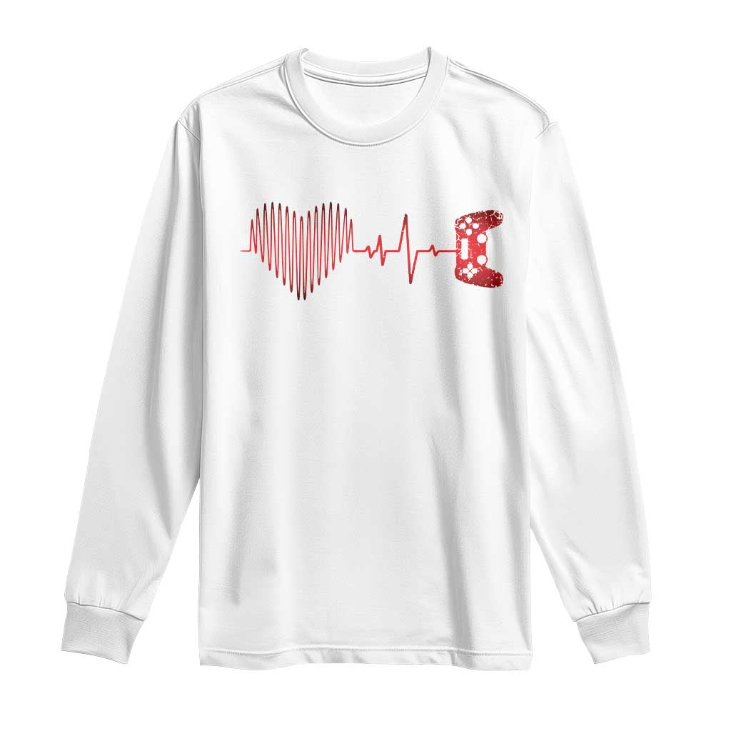 Valentine Gamer Long Sleeve Shirt Heartbeat Video Games Gaming Boys TS10 White Print Your Wear
