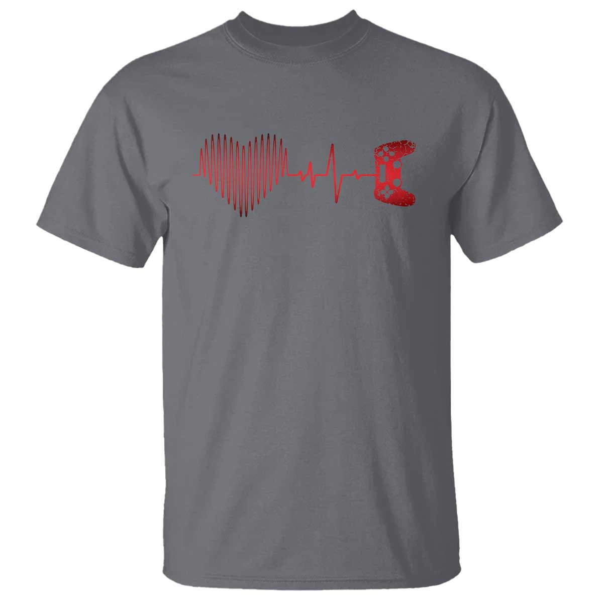 Valentine Gamer T Shirt Heartbeat Video Games Gaming Boys TS10 Charcoal Print Your Wear