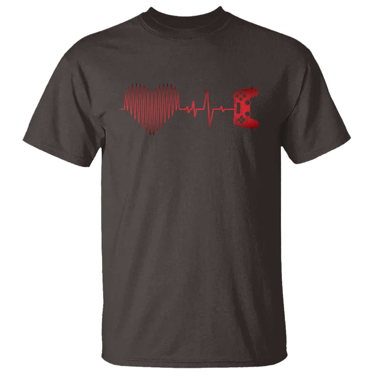 Valentine Gamer T Shirt Heartbeat Video Games Gaming Boys TS10 Dark Chocolate Print Your Wear