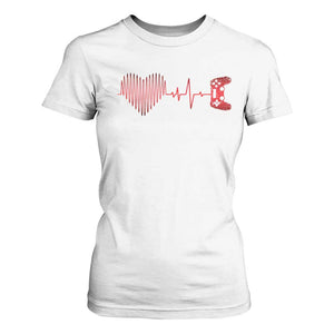 Valentine Gamer T Shirt For Women Heartbeat Video Games Gaming Boys TS10 White Print Your Wear