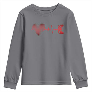 Valentine Gamer Youth Sweatshirt Heartbeat Video Games Gaming Boys TS10 Charcoal Print Your Wear