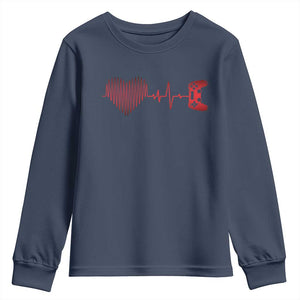 Valentine Gamer Youth Sweatshirt Heartbeat Video Games Gaming Boys TS10 Navy Print Your Wear