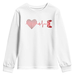 Valentine Gamer Youth Sweatshirt Heartbeat Video Games Gaming Boys TS10 White Print Your Wear