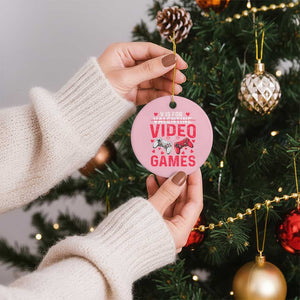 Funny Valentines Gamer Ceramic Ornament V is for Video Games TS10 1pc Light Pink Print Your Wear