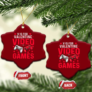 Funny Valentines Gamer Ceramic Ornament V is for Video Games TS10 Print Your Wear