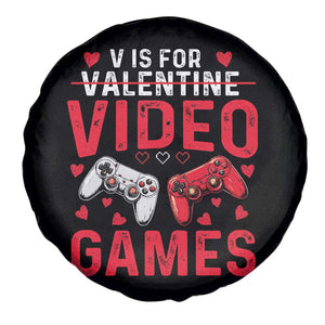 Funny Valentines Gamer Spare Tire Cover V is for Video Games TS10 Print Your Wear