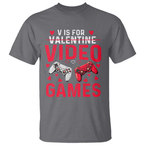 Funny Valentines Gamer T Shirt V is for Video Games TS10 Charcoal Print Your Wear
