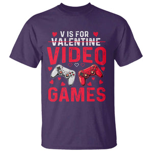 Funny Valentines Gamer T Shirt V is for Video Games TS10 Purple Print Your Wear