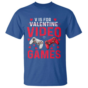 Funny Valentines Gamer T Shirt V is for Video Games TS10 Royal Blue Print Your Wear